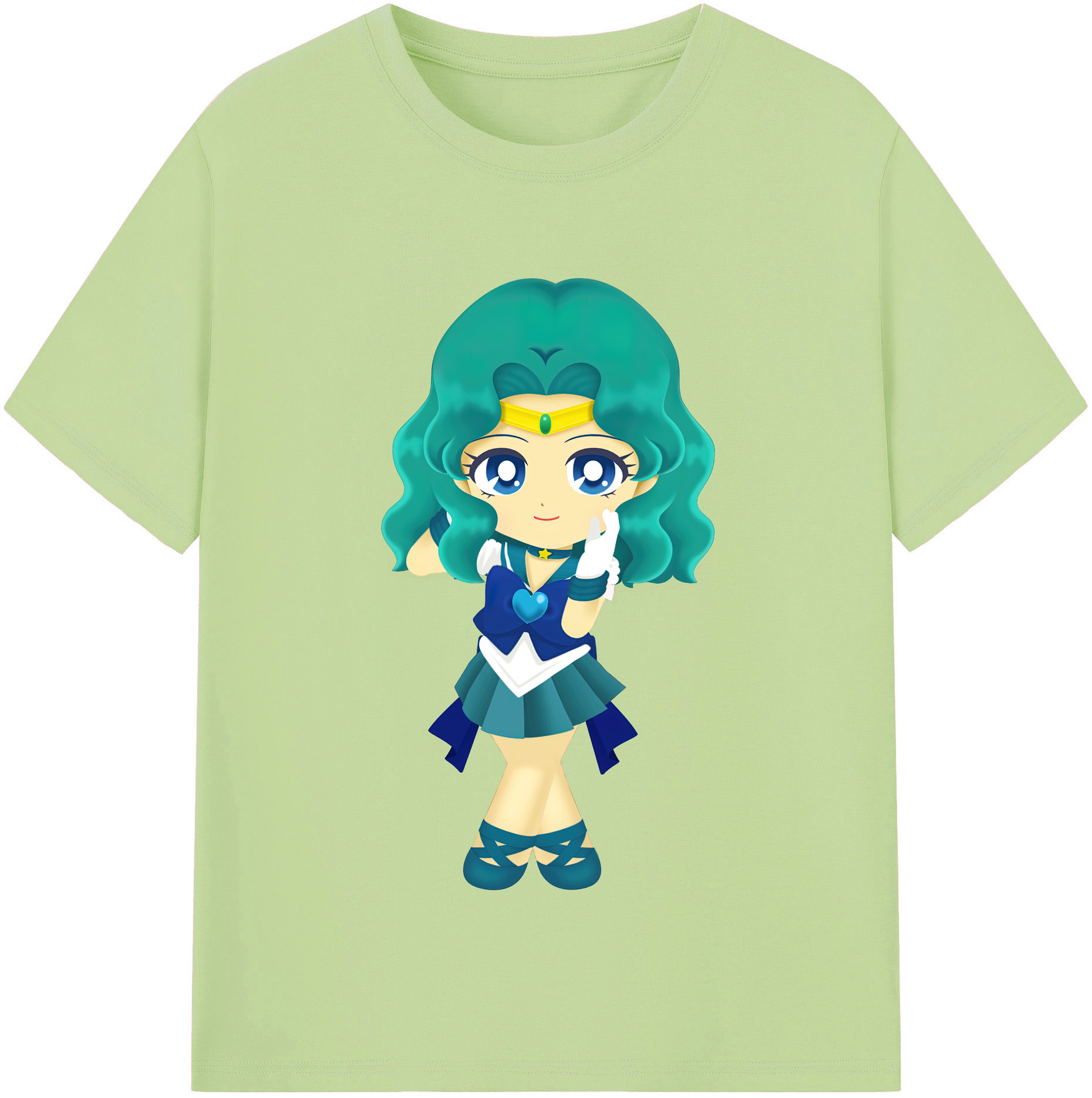 （画像用） 美少女戦士セーラームーン 海王 みちる（かいおう みちる） Sailor Moon Kaiou Michiru 綿100％半袖Tシャツ（フロントプリント）